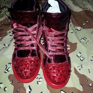 Enzo Red Spiked Shoes